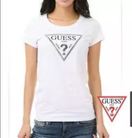 tee shirt mujer guess short sleeve genereux cotton 2013 france sm fuzzy white